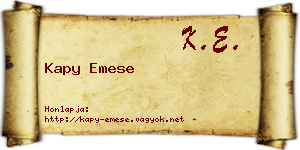 Kapy Emese névjegykártya