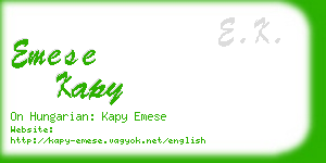 emese kapy business card
